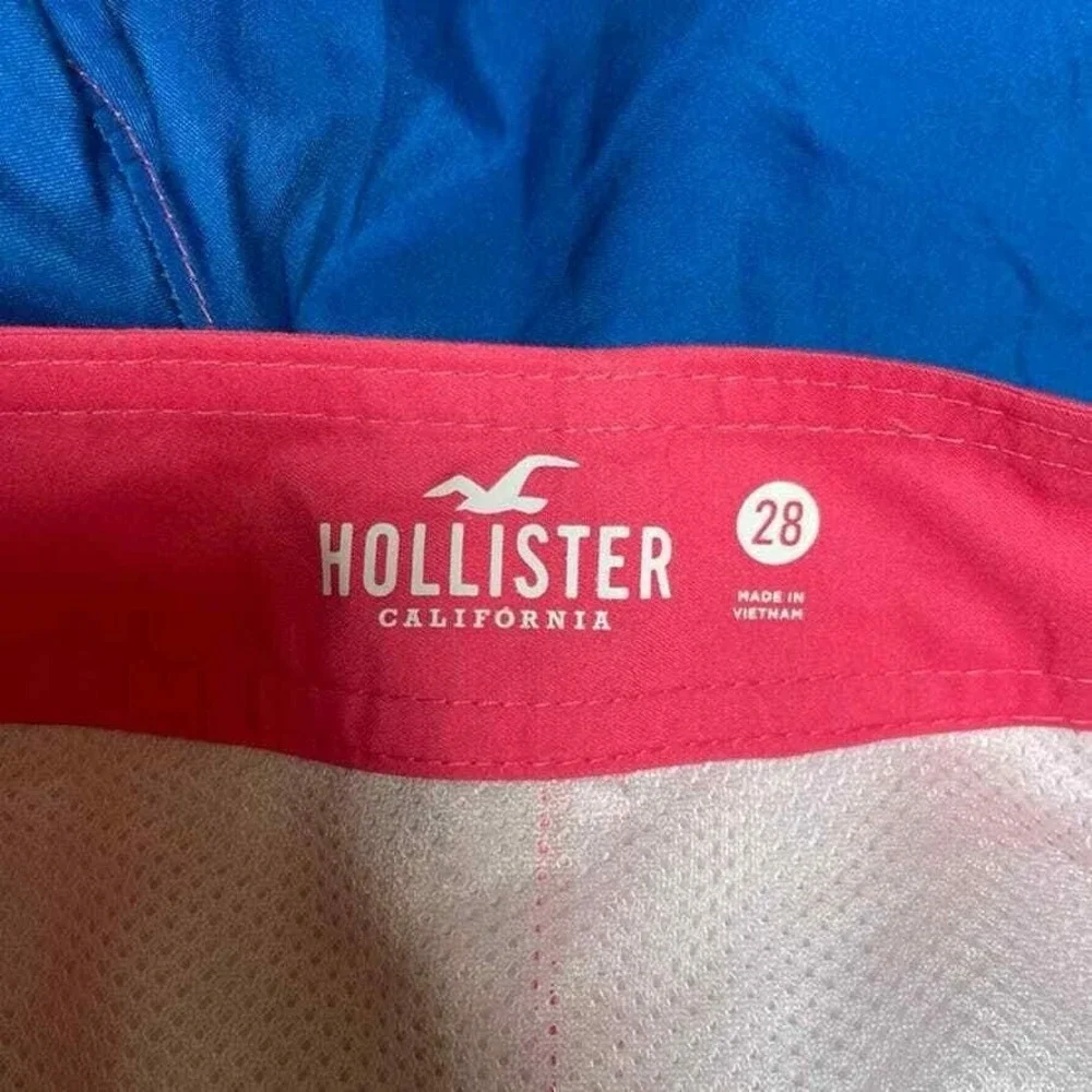 Hollister Swim Trunks Shorts Mens 28 Pink Purple Blue Mesh Lined Pockets‎